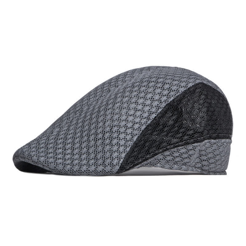 Cappello basco piatto estivo nero bianco in maglia traforata - Grigio e nero - L (23 1/4"-23 5/8") - image 12