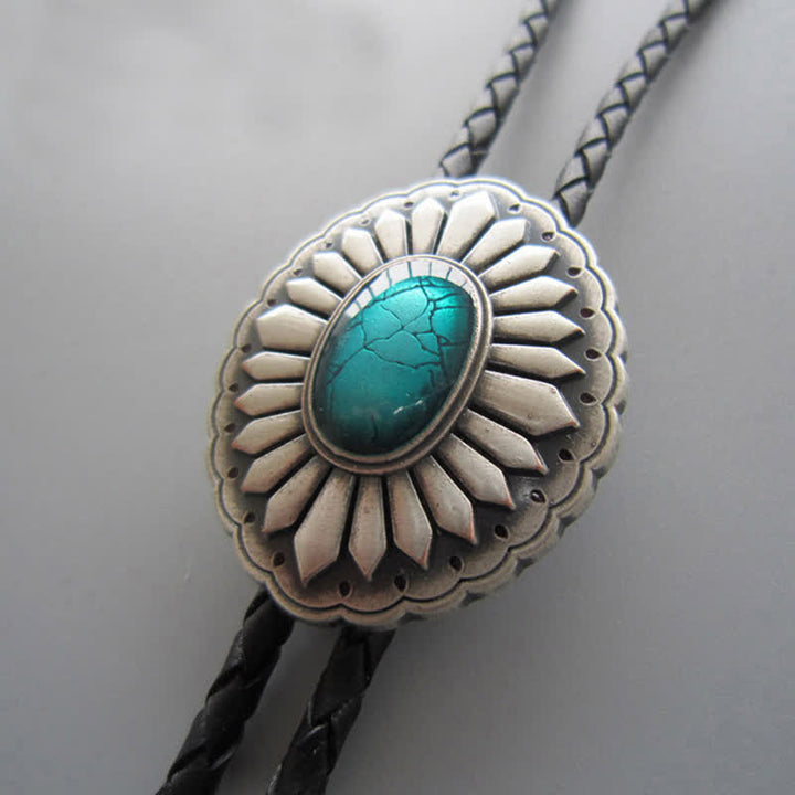 Cravatta Bolo con accessorio Western Turchese Sunburst - Argento antico e turchese - image 0