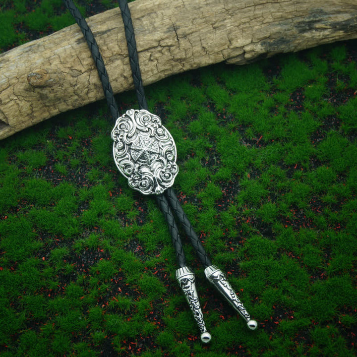 Cravatta Bolo con intaglio della stella d'argento del Texas occidentale - image 2