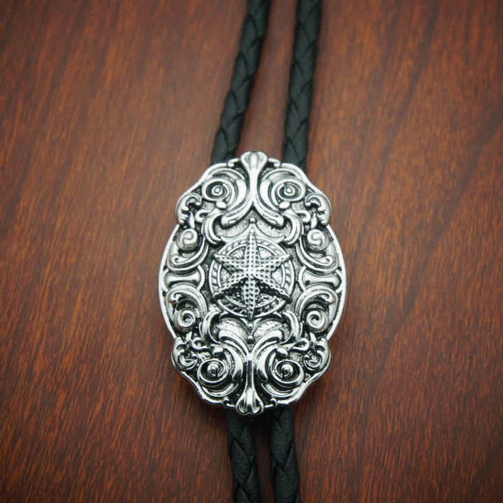 Cravatta Bolo con intaglio della stella d'argento del Texas occidentale - image 4