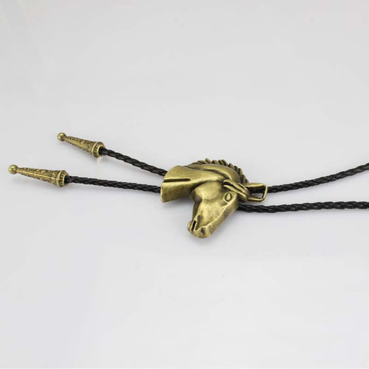 Cravatta Bolo in pelle da cowboy con testa di cavallo stereoscopica - image 12