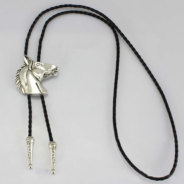 Cravatta Bolo in pelle da cowboy con testa di cavallo stereoscopica - image 4