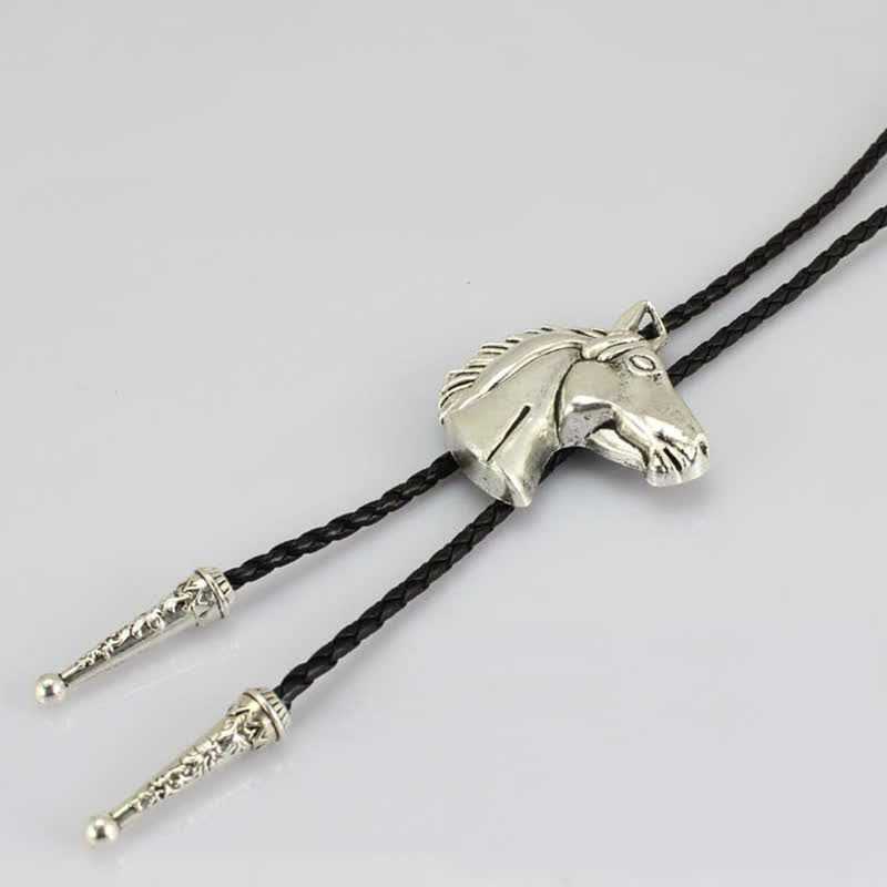 Cravatta Bolo in pelle da cowboy con testa di cavallo stereoscopica - image 7