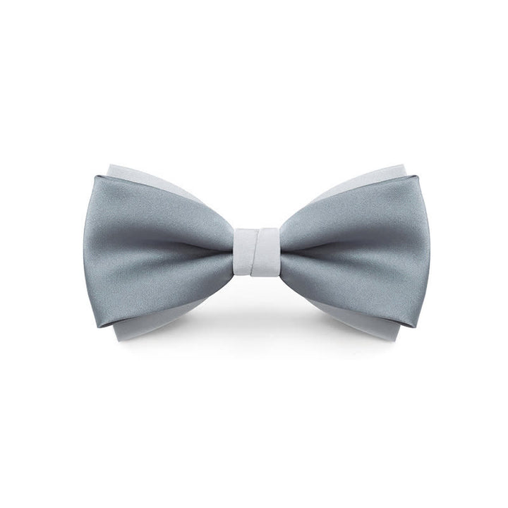 Papillon da uomo a doppio strato, colore chiaro, per matrimonio - Azzurro pallido - Stile n. 1 - image 11