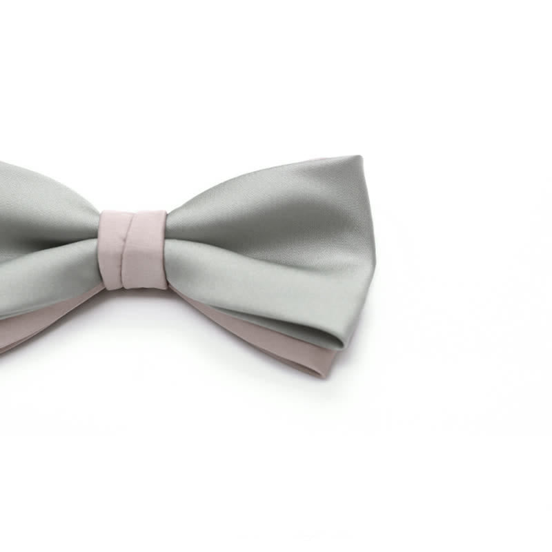 Papillon da uomo a doppio strato, colore chiaro, per matrimonio - image 3