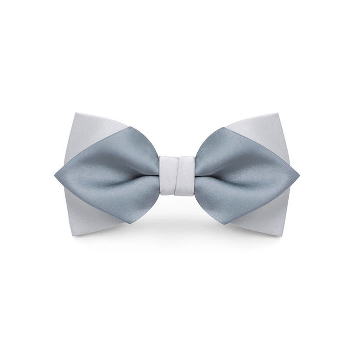 Papillon da uomo a doppio strato, colore chiaro, per matrimonio - Azzurro pallido - Stile n. 2 - image 12