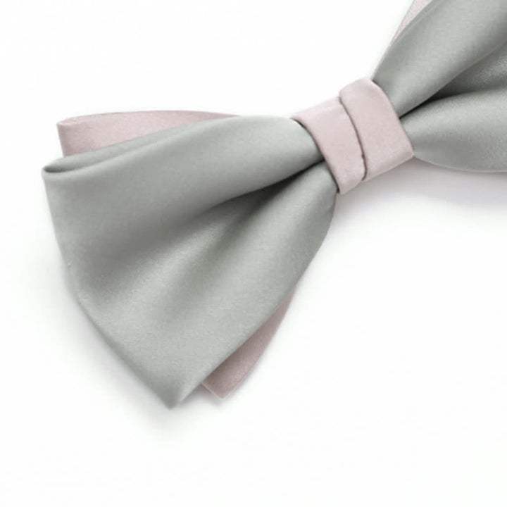 Papillon da uomo a doppio strato, colore chiaro, per matrimonio - image 2