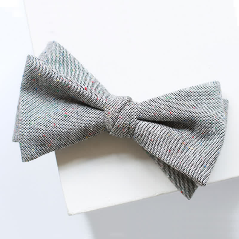 Papillon in lino con pois colorati, colore grigio da uomo - image 13