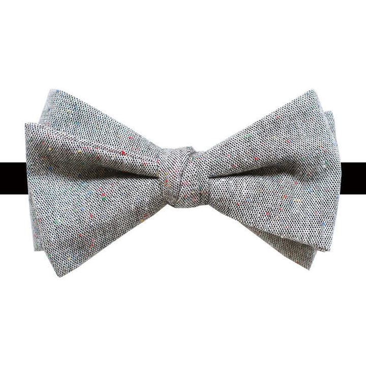 Papillon in lino con pois colorati, colore grigio da uomo - Stile n. 5 - image 12