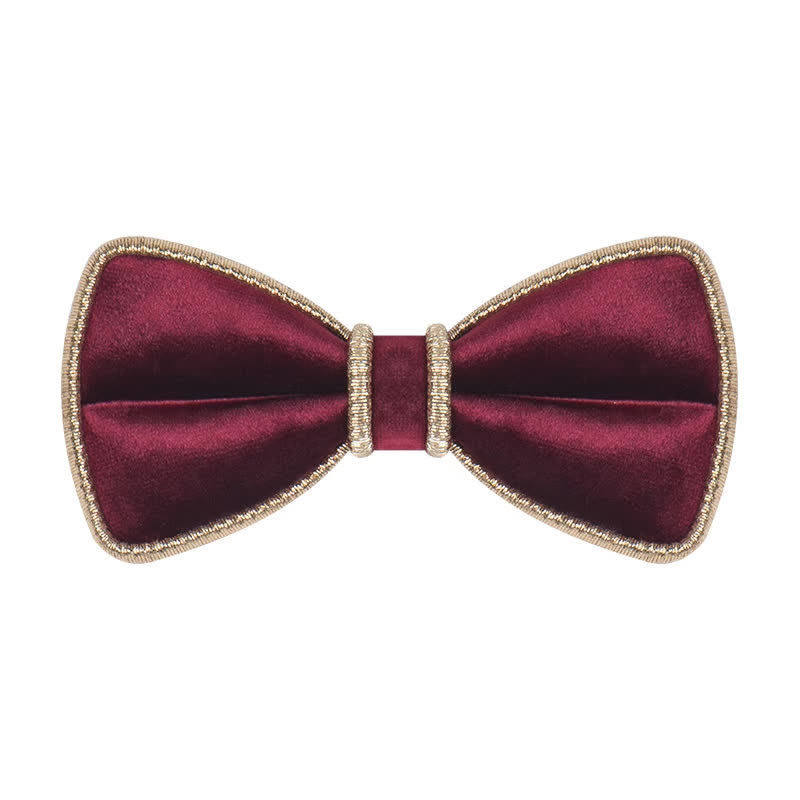 Papillon da uomo con bordo decorativo in velluto e brillantini - Borgogna - image 2