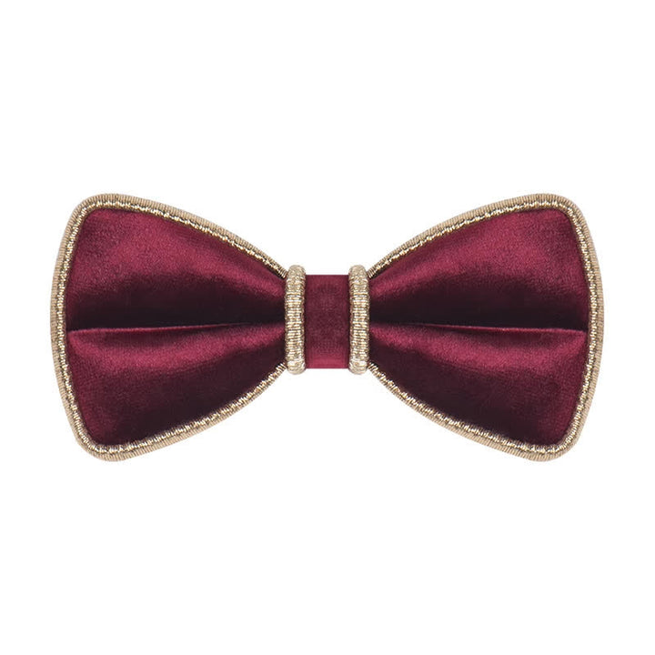 Papillon da uomo con bordo decorativo in velluto e brillantini - Borgogna - image 2
