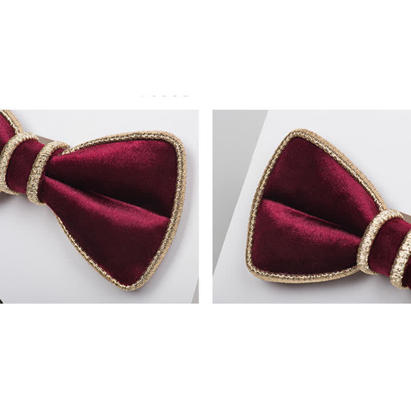 Papillon da uomo con bordo decorativo in velluto e brillantini - image 4