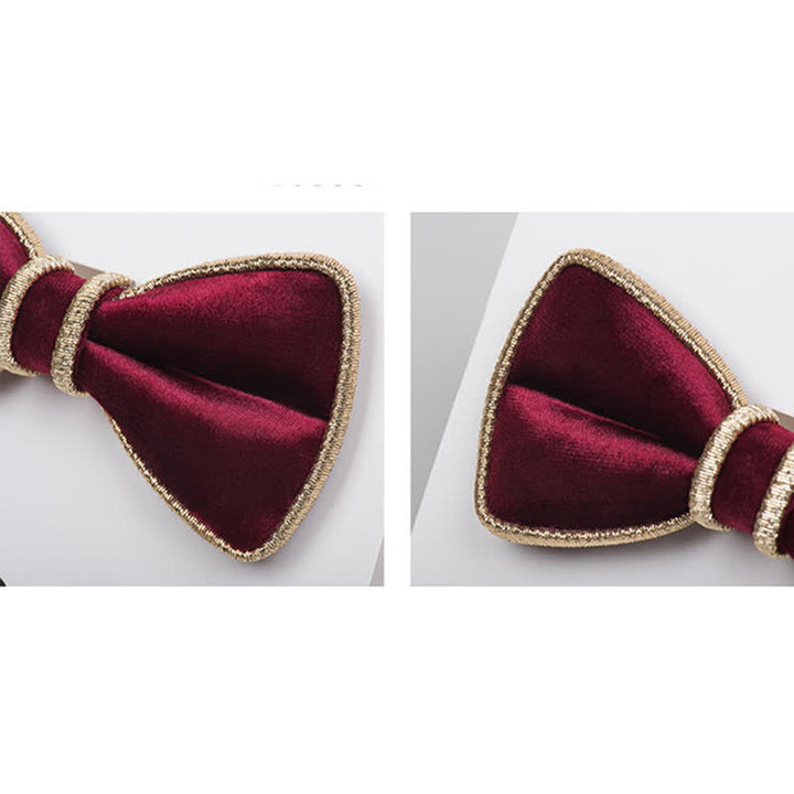 Papillon da uomo con bordo decorativo in velluto e brillantini - image 4