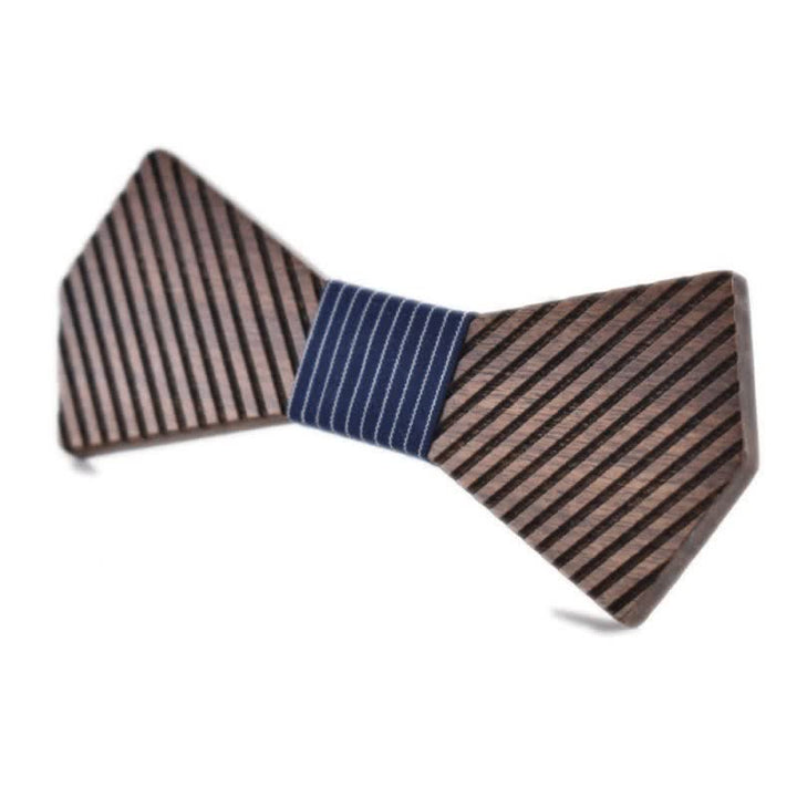 Papillon in legno a righe elegante da uomo in noce nero - Marina Militare - image 13