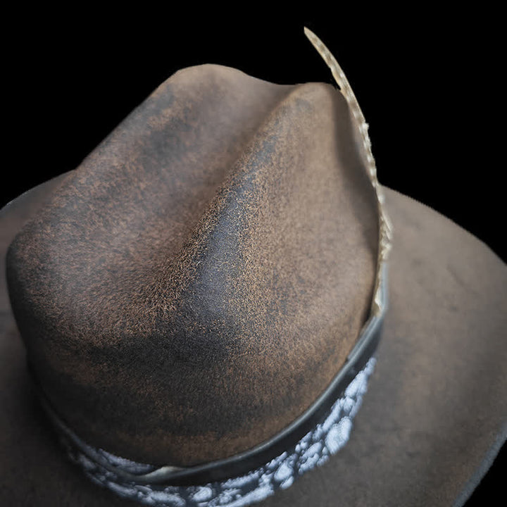 Cappello da cowboy in lana con piume Paisley Rock Star - image 5