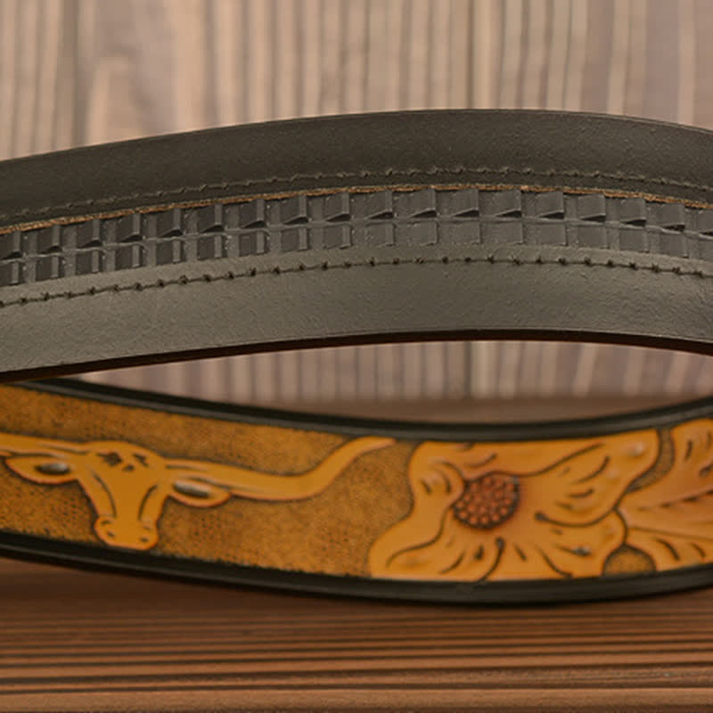Cintura da uomo in pelle con fibbia automatica con strass scintillanti - image 3