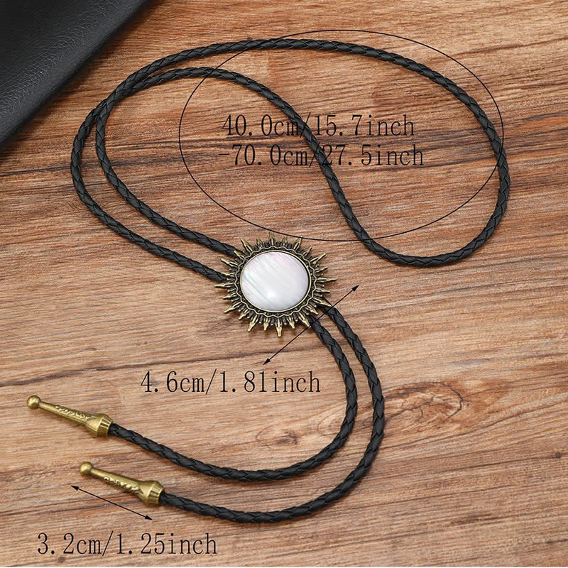 Ciondolo con pietre preziose in resina rotonda da cowboy Bolo Tie - image 5