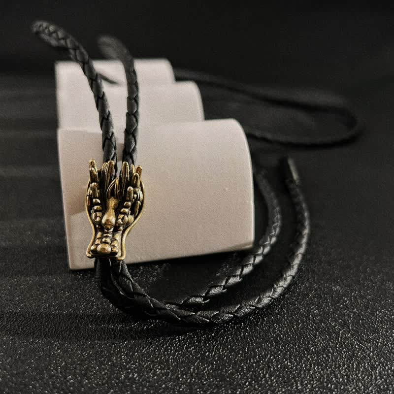 Cravatta Bolo con testa di drago in bronzo - image 3