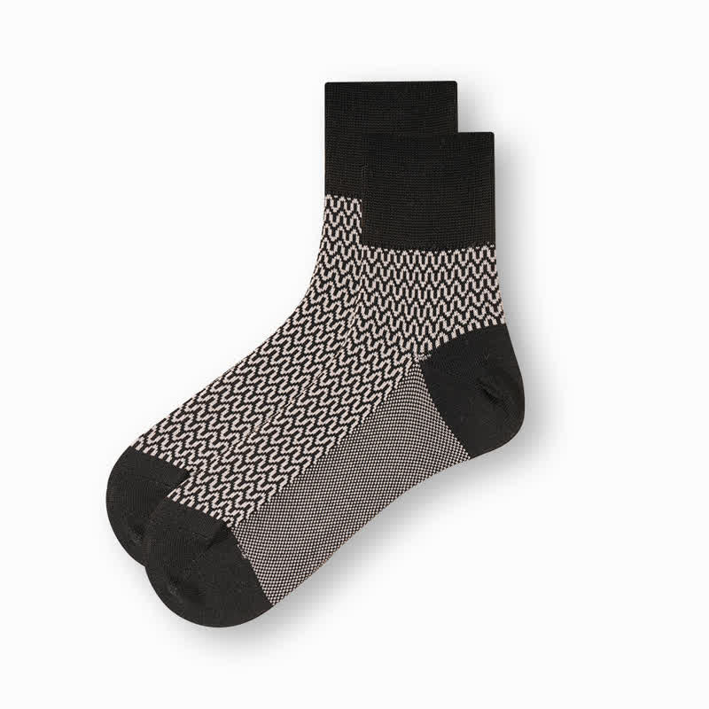 Calzini casual da uomo in cotone mercerizzato bianco e nero - Onda - 6 paia - Taglia unica (US 6.5 - US 10) - image 12