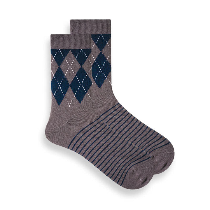Calzini da uomo in cotone con motivo scozzese britannico - Grigio scuro - 6 paia - Taglia unica (US 6.5 - US 10) - image 9