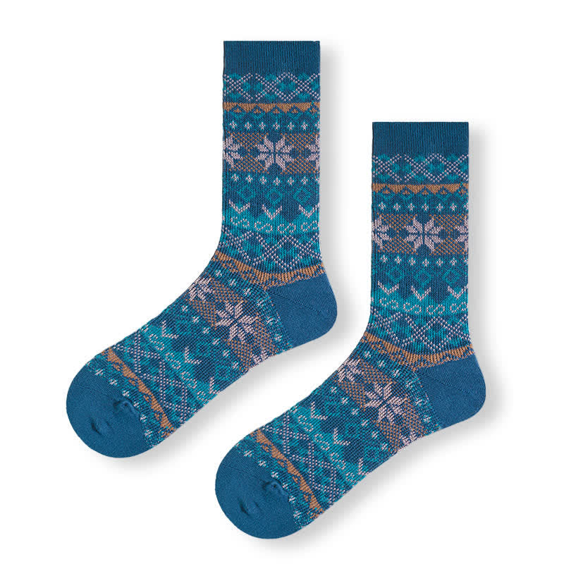 Calzini in cotone stile retrò nativo abbagliante - Blu - 6 paia - Taglia unica (US 6.5 - US 10) - image 12