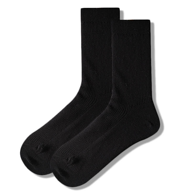 Calzini da uomo in cotone a coste tinta unita e comodi - Nero - 6 paia - Taglia unica (US 6.5 - US 10) - image 9