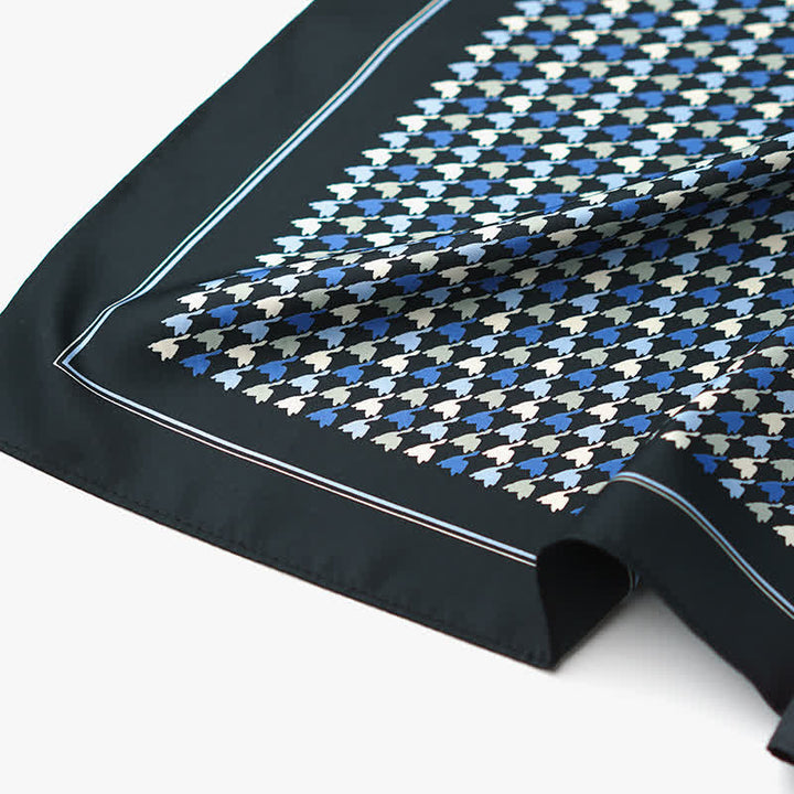 Sciarpa quadrata pied de poule blu navy e blu con fibbia per sciarpa - image 4