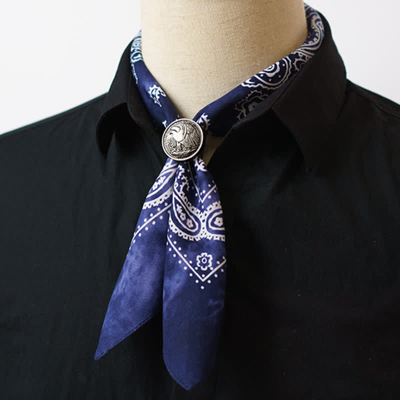 Sciarpa quadrata Paisley Acidwash con fibbia per sciarpa - image 2