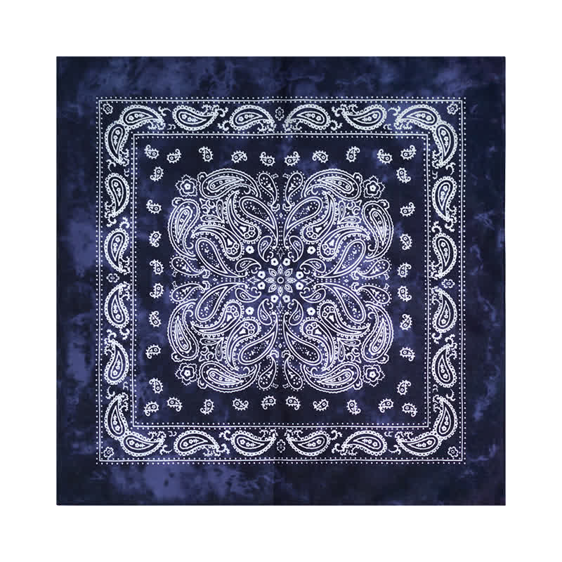 Sciarpa quadrata Paisley Acidwash con fibbia per sciarpa - image 1
