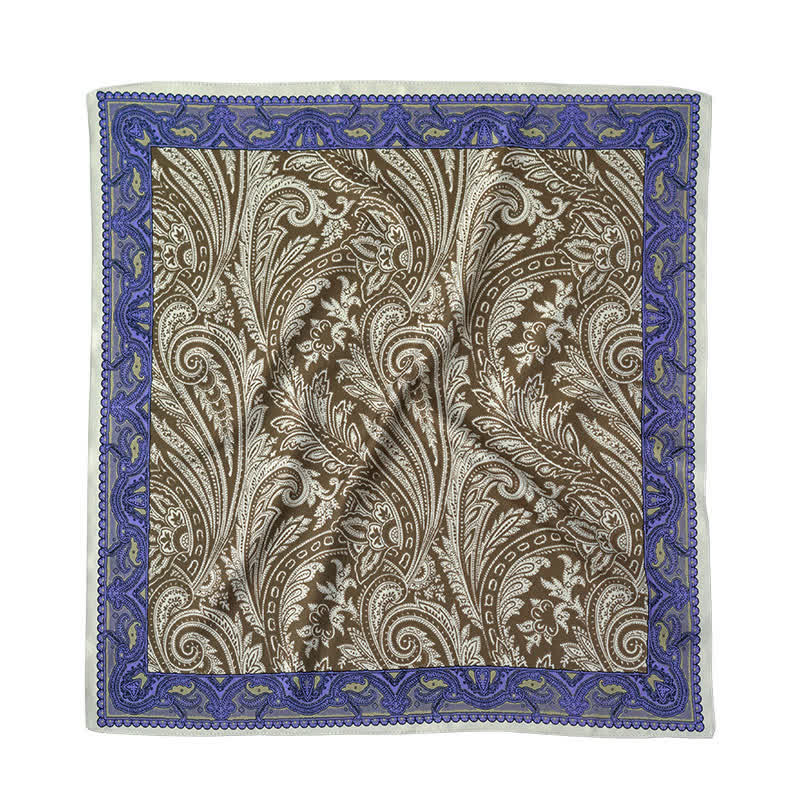 Sciarpa quadrata stampata Paisley esotica con fibbia per sciarpa - image 1