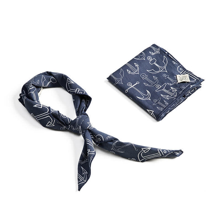 Sciarpa quadrata blu navy con fibbia in pelle - 1 Sciarpa quadrata - image 7