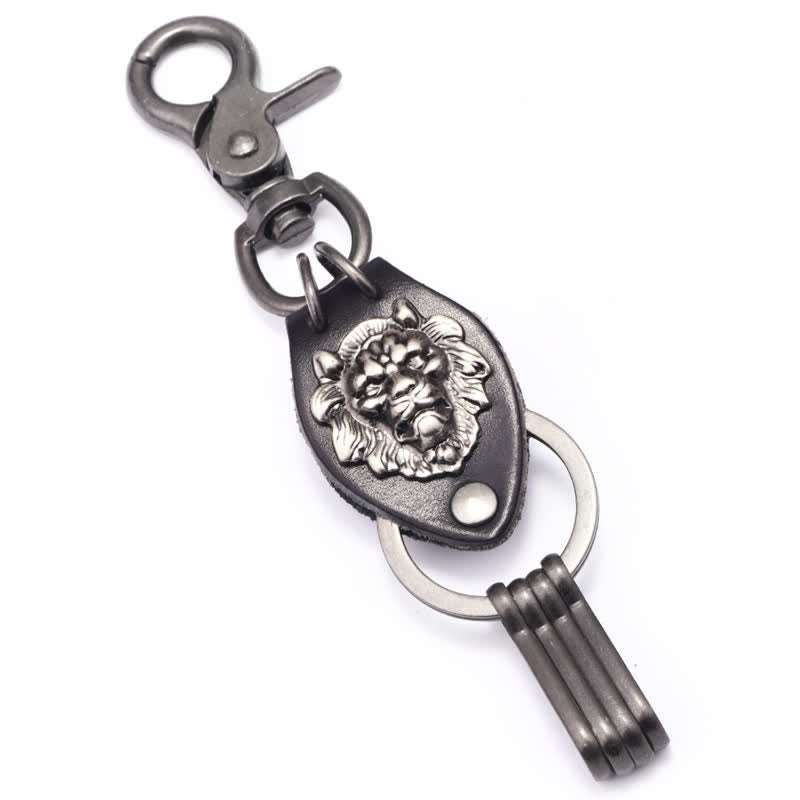 Portachiavi in pelle con testa di leone Wild West Cool - Leone - image 0