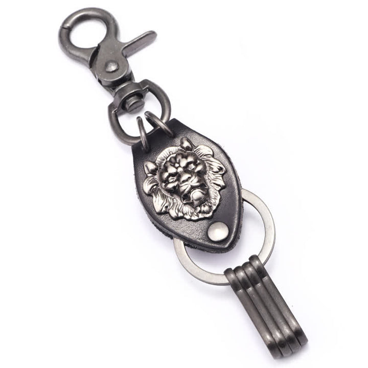Portachiavi in pelle con testa di leone Wild West Cool - Leone - image 0