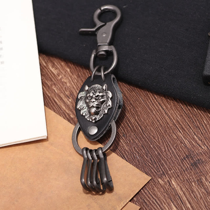 Portachiavi in pelle con testa di leone Wild West Cool - image 1