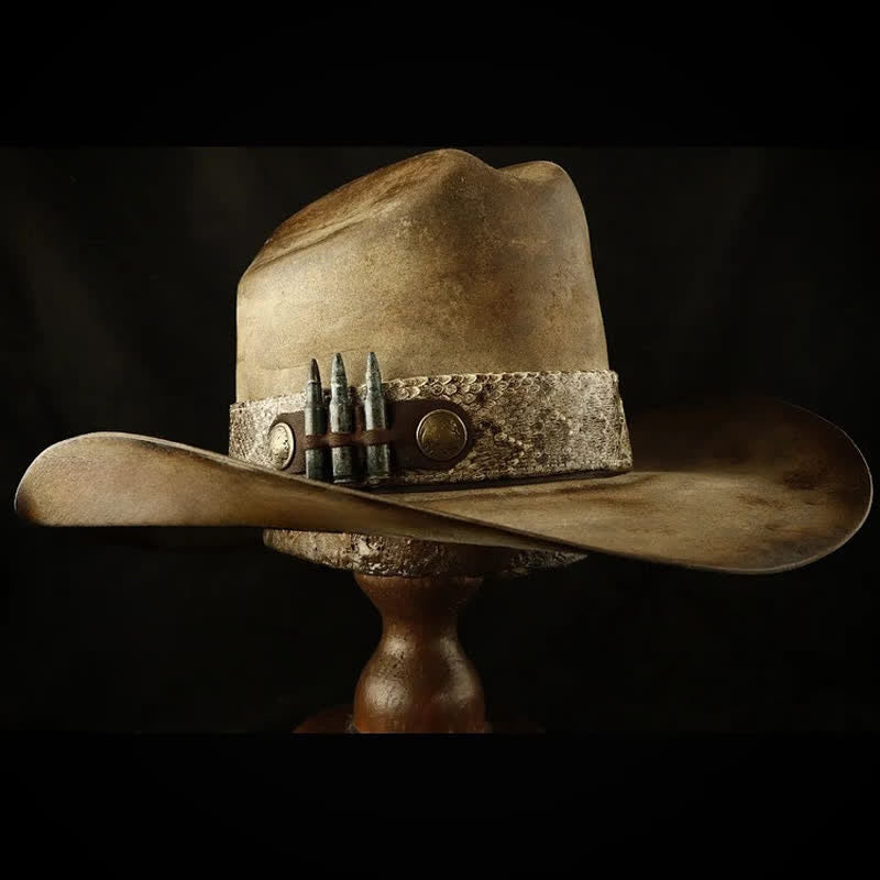 Cappello da cowboy con nastro a motivo pelle di serpente Bullet Decors - image 0
