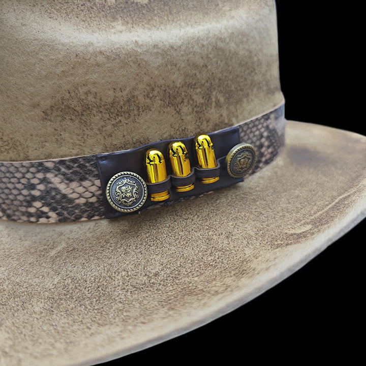Cappello da cowboy con nastro a motivo pelle di serpente Bullet Decors - image 5