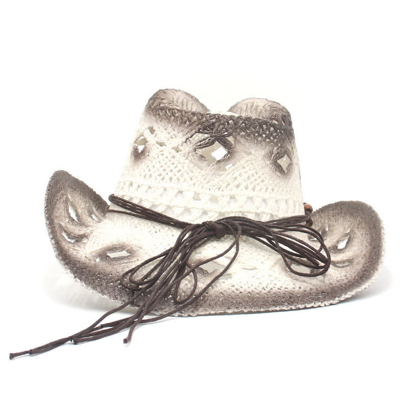 Cappello di paglia da cowboy e cowgirl con perline traforate Boho - image 7