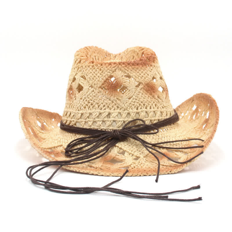 Cappello di paglia da cowboy e cowgirl con perline traforate Boho - image 11