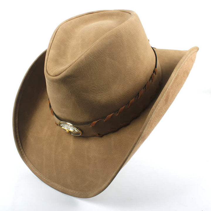 Cappello da cowboy western a tesa larga per esterni color cachi scuro - image 5