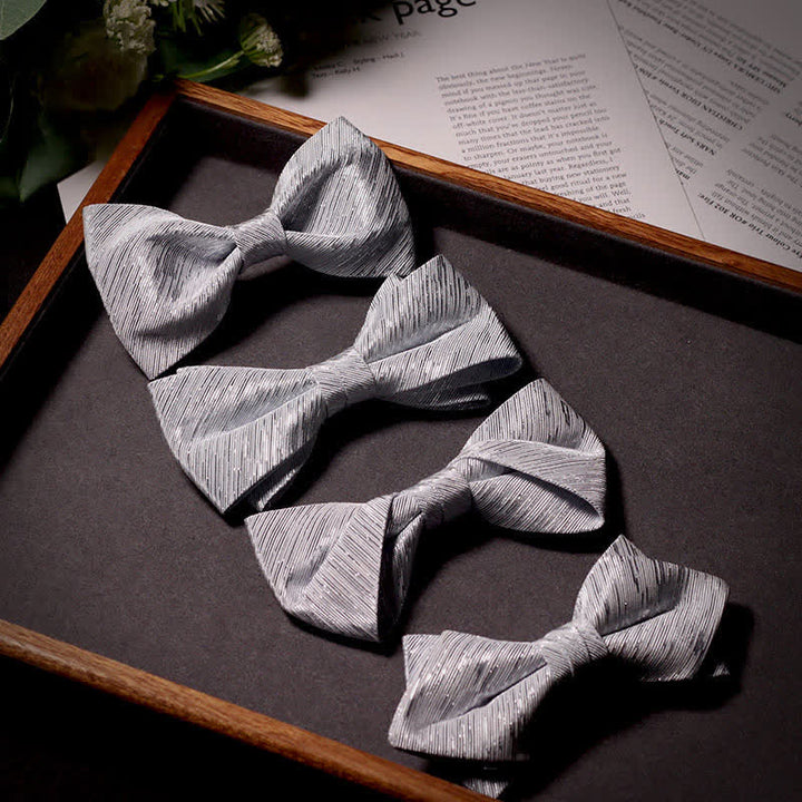 Papillon in twill della serie Sparkle Silver Gray da uomo - image 0