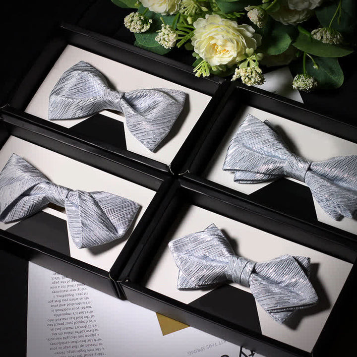 Papillon in twill della serie Sparkle Silver Gray da uomo - image 2