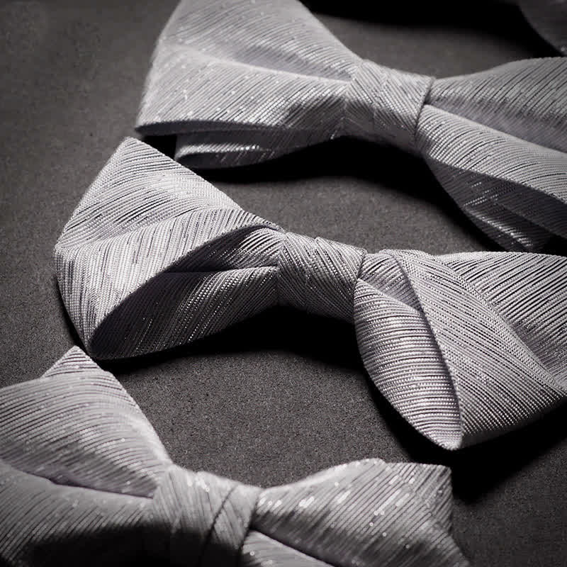 Papillon in twill della serie Sparkle Silver Gray da uomo - image 4