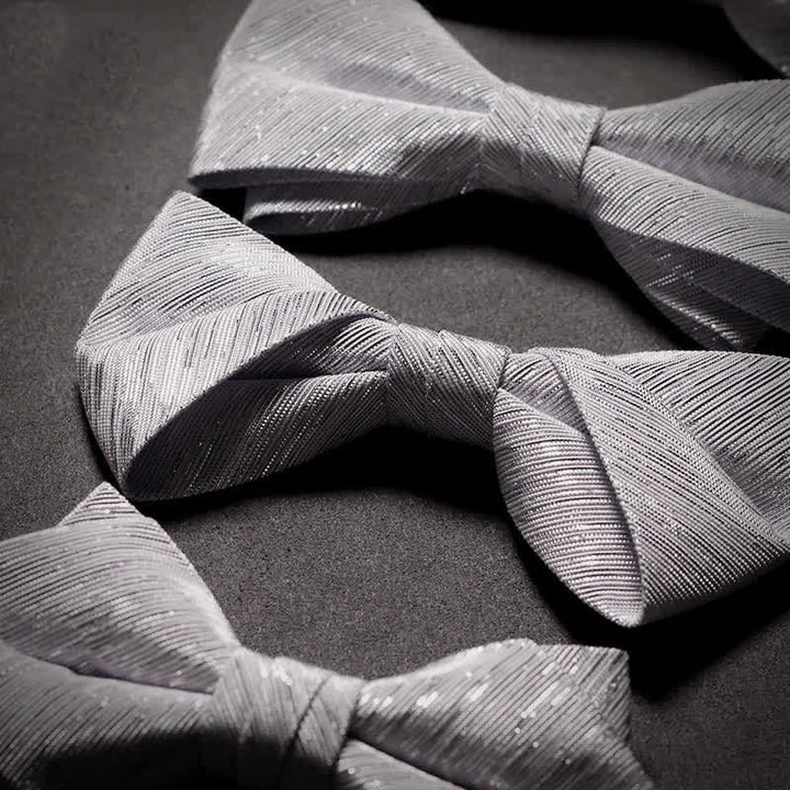 Papillon in twill della serie Sparkle Silver Gray da uomo - image 4