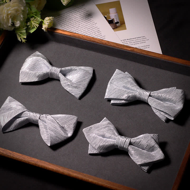 Papillon in twill della serie Sparkle Silver Gray da uomo - image 3