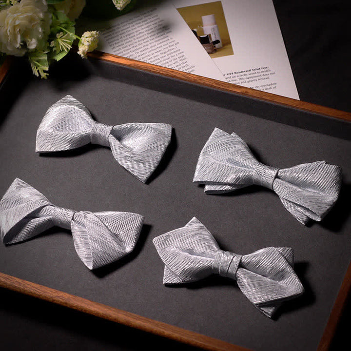 Papillon in twill della serie Sparkle Silver Gray da uomo - image 3