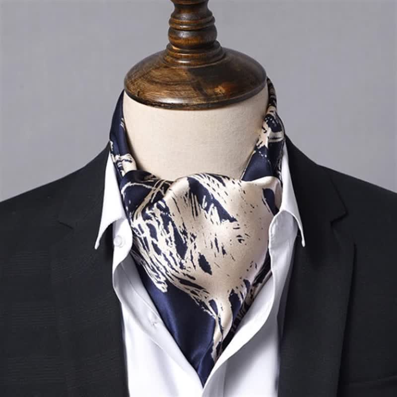 Sciarpa quadrata con stampa astratta di cavalli blu navy e beige - image 1
