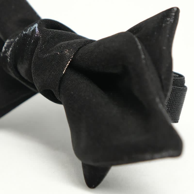 Papillon da uomo a forma di barba giocosa, nero lucido - image 2