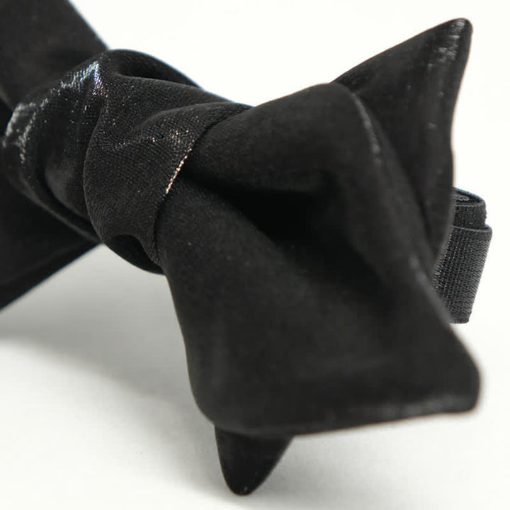 Papillon da uomo a forma di barba giocosa, nero lucido - image 2