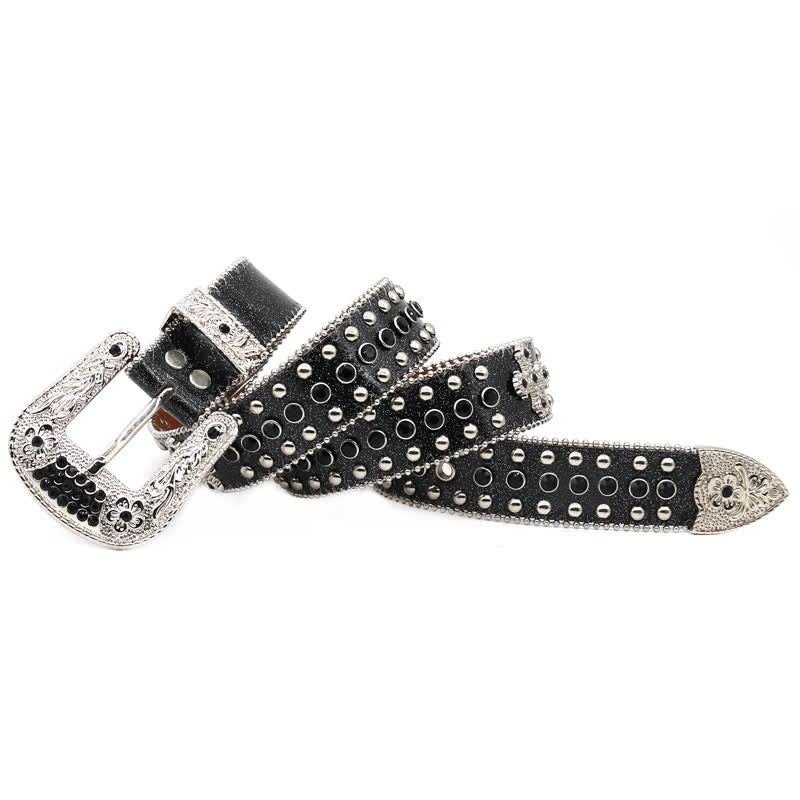 Cintura in pelle con borchie a croce Western Bling - image 1