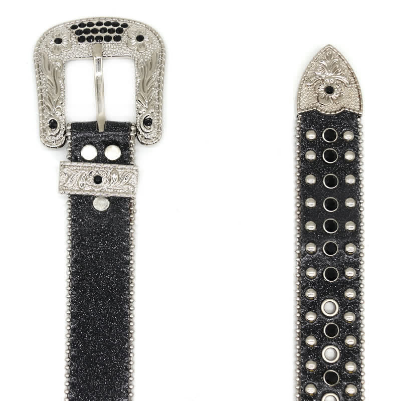 Cintura in pelle con borchie a croce Western Bling - image 4